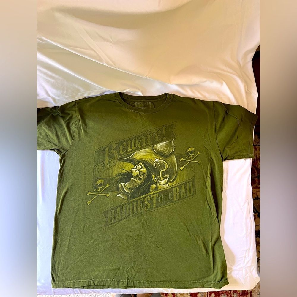 Disney Captain Hook Olive Green Short Sleeve Tee Baddest of the Bad summer